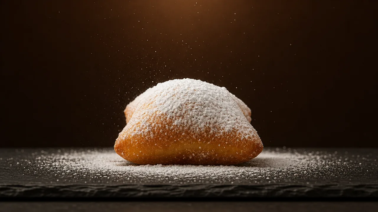 Beignet on a slate board